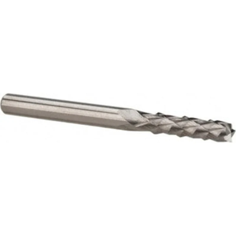 Accupro 1/8 Diam, 1/2 LOC, 1/8 Shank Diam, Burr-End Diamond-Pattern Router Bit Solid Carbide, Uncoated, 1-1/2 OAL, RH...